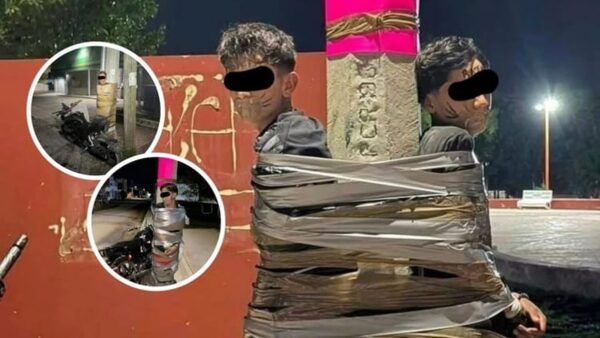 Batman lộ diện tại Mexico: Dùng băng keo trói sống hàng loạt tên trộm xe máy vào cột đèn khiến cảnh sát đau đầu